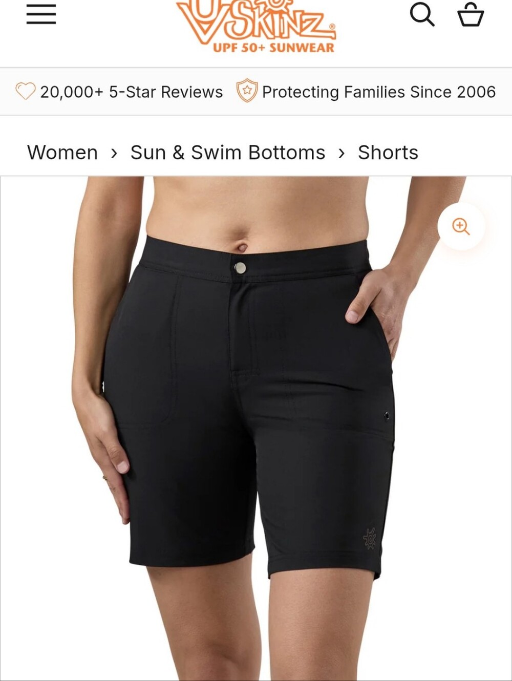 UV Skinz Black UV Protection Performance Shorts
